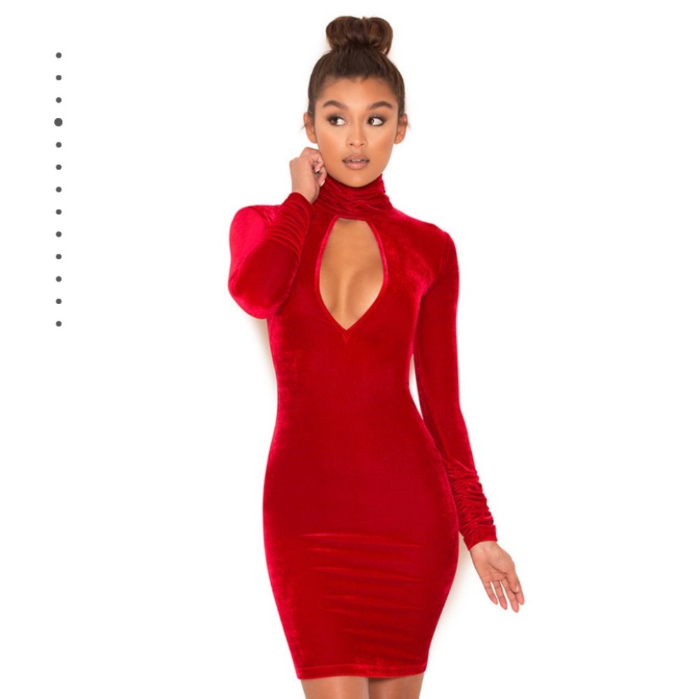 Mistress Rocks Red Heart Rate Velvet Dress - Picture 3 of 8